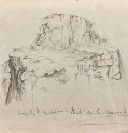 null French school of the XIXth century.

Rock of the mountain of Nuits, under the...