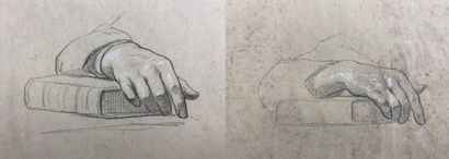 null French school of the XIXth century.

Studies of a hand.

Double-sided drawing...
