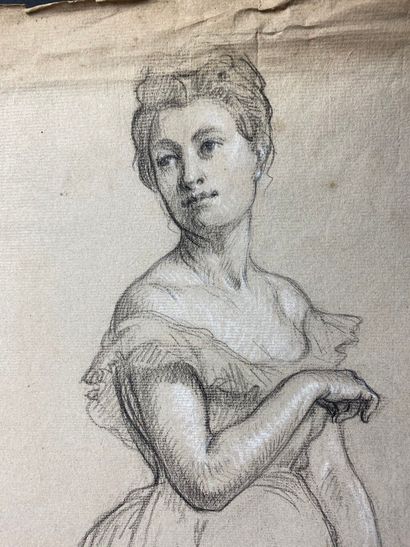 null Ecole française du XIXème siècle.

Etude pour le portrait d'une jeune femme.

Crayon...
