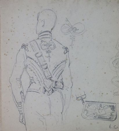 null Louis Eugène CHARPENTIER (1811-1890).

Etude de soldats.

Réunion de deux dessins...