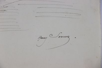 null Henry SOMM (1844-1907). 

Skating Ring. 

Encre sur papier. 

Signée en bas...
