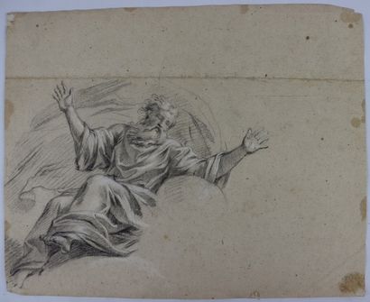 null French school around 1700

Recto : scene with a king

Verso: God the father

Black...