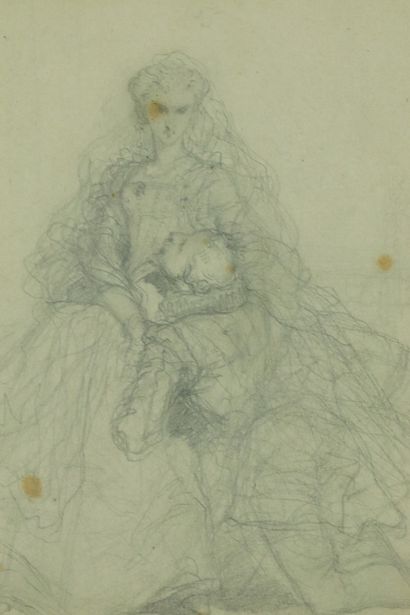 null Eugène ISABEY (1804-1886).

The pardon.

Pencil drawing, signed lower right.

H_13...