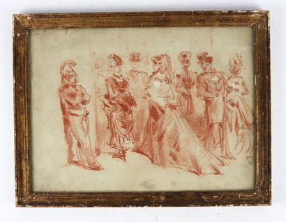 null Constantin GUYS (1802-1892), attributed to.

Assembly of characters.

Sanguine...