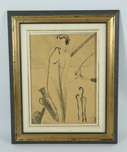 null French school, 1925.

Rebecca or Naked Woman with Amphora

Drawing in ink and...
