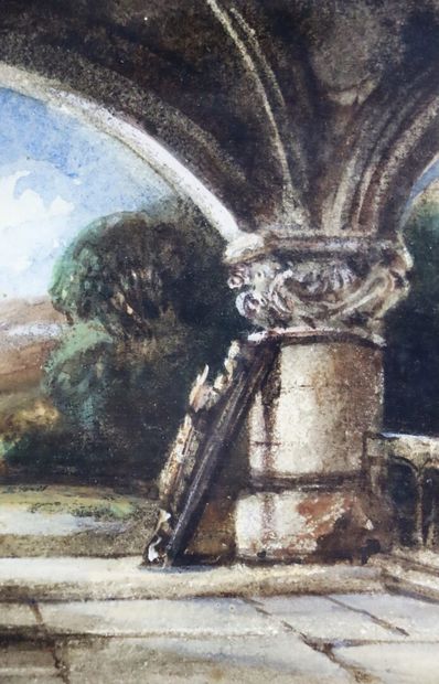 null Joseph PAUL-MARTIN (1799-?).

Conversation under an archway.

Watercolour, signed...