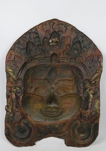 null TIBET, 19th-20th century.

Important Head of Bhairava

Embossed copper, gilded...