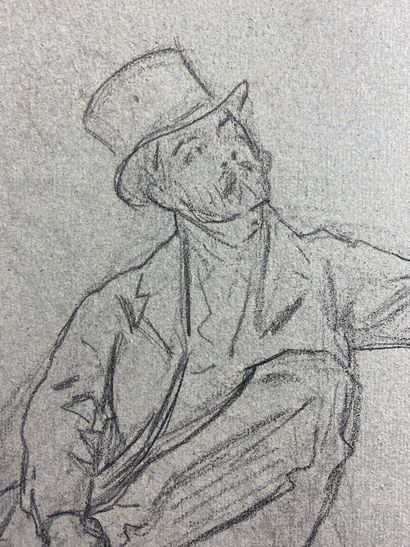 null Ecole française du XIXème siècle.

Etudes d'homme au chapeau.

Dessin double-face...