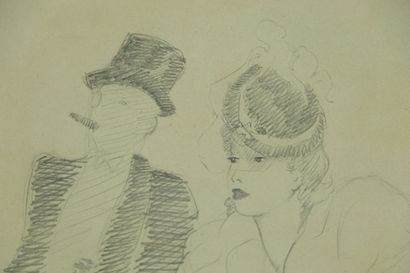null Jean Gabriel DOMERGUE (1889-1962), in the taste of.

Couple of elegant people.

Pencil...