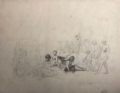null French school of the 19th century.

Study for a group of bathers.

Pencil and...