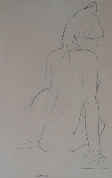 null René ARTOZOUL (1927-2015).

Femme nue.

Deux dessins au crayon, formant pendant.

H_49...