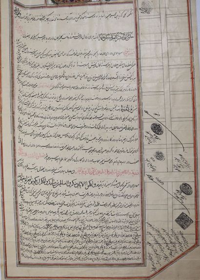 null Official document

Polychrome and gold pigments on paper

Iran, 19th-20th century

Written...