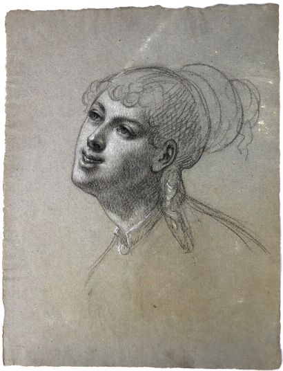 null Ecole française du XIXème siècle.

Portrait de jeune fille souriant.

Crayon...