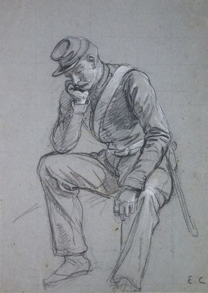 null Louis Eugène CHARPENTIER (1811-1890).

Etudes de soldats et cheval.

Réunion...