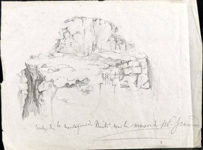 null French school of the XIXth century.

Rock of the mountain of Nuits, under the...