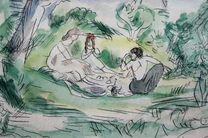null Hermine DAVID (1886-1970).

Lunch on the grass.

Ink and watercolor on paper,...