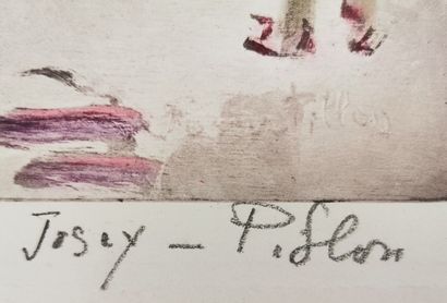null Josey PILLON (1876 - ? ).

Jour de marché.

Eau-forte, signée au crayon en bas...