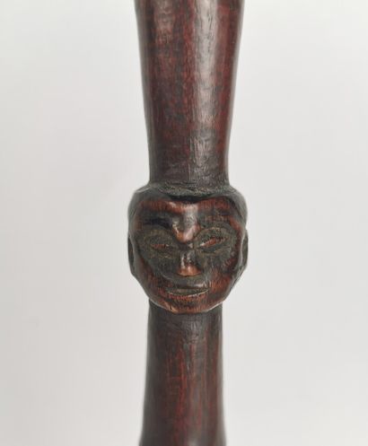 null Fly hunting handle decorated with Janus heads and snake coiled in a spiral,...