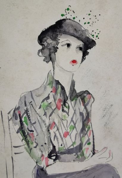 null Josey PILLON (1876 - ? ).

Croquis de mode.

Aquarelle et crayon sur papier,...