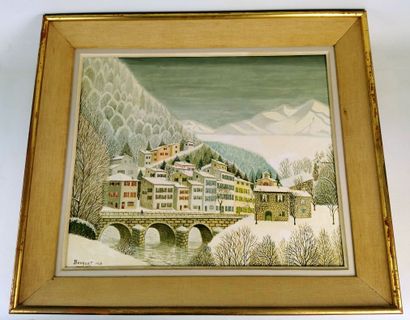null André BOUQUET (1897-1987). 

Dans la Drôme. 

Huile sur toile, signée en bas...