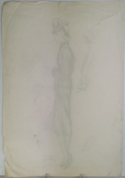null Josey PILLON (1876 - ? ).

Femme apprêtée.

Fusain sur papier, signé en bas...
