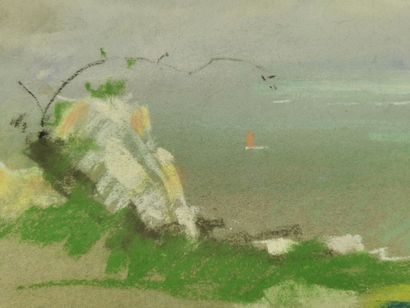 null Josey PILLON (1876 - ? ).

La côte bretonne.

Technique mixte sur papier gris,...