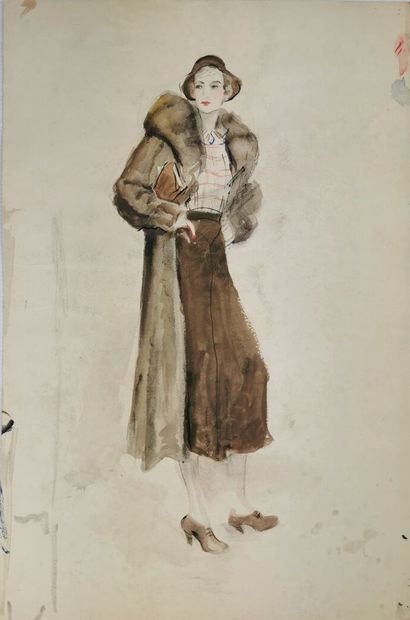 null Josey PILLON (1876 - ? ).

Croquis de mode.

Aquarelle et crayon sur papier,...