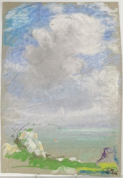 null Josey PILLON (1876 - ? ).

La côte bretonne.

Technique mixte sur papier gris,...