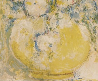 null Bernard LORJOU (1908-1986).

Bouquet de fleurs.

Lithographie, signée en bas...