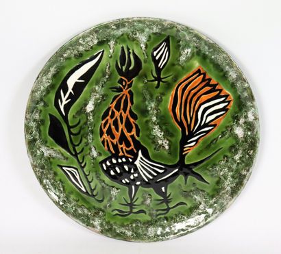 null Jean LURÇAT (1892-1966) and SANT VICENS.

Circular earthenware dish decorated...