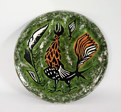 null Jean LURÇAT (1892-1966) and SANT VICENS.

Circular earthenware dish decorated...