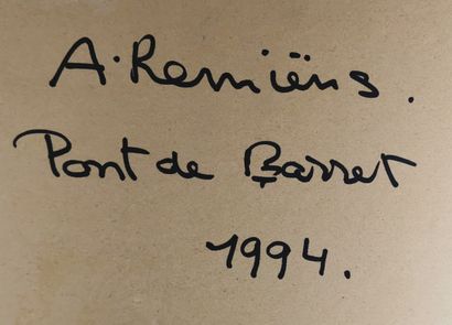 null Adrianus REMIËNS (1927).

Champ de tournesols, 1994.

Crayon gras sur papier...
