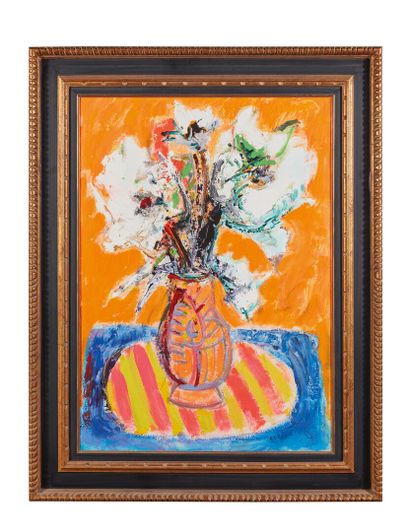 null Bernard LORJOU (1908-1986).

Vase of flowers.

Oil on paper, signed lower right.

H_77...