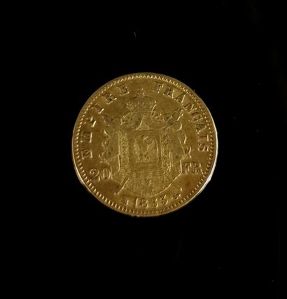 null Quatre pièces de 20 francs or Napoléon III tête laurée, 1863 A, 1863 B, 1864...