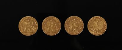 null Ensemble de 8 pièces de 20 francs or comprenant :

quatre pièces de 20 Francs...