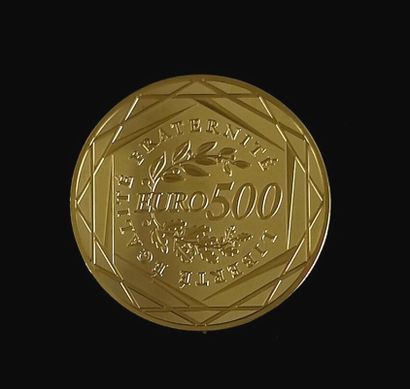 null Pièce de 500 euros en or 999,9 millièmes de la Monnaie de Paris. 

Année 2010....