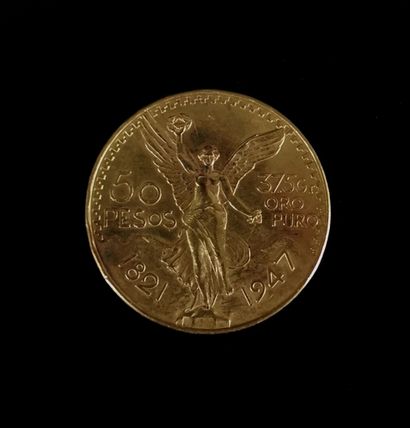 null Pièce de 50 pesos en or.

Marquée 1821-1947.

41,71 grammes.