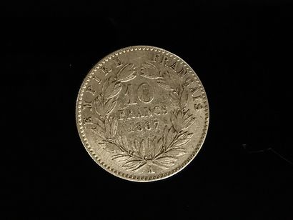 null Pièce en or de 10 francs 1867 Napoléon III.

3.19 grammes