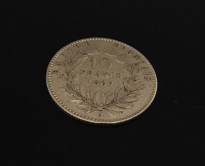 null Pièce en or de 10 francs 1867 Napoléon III.

3.19 grammes