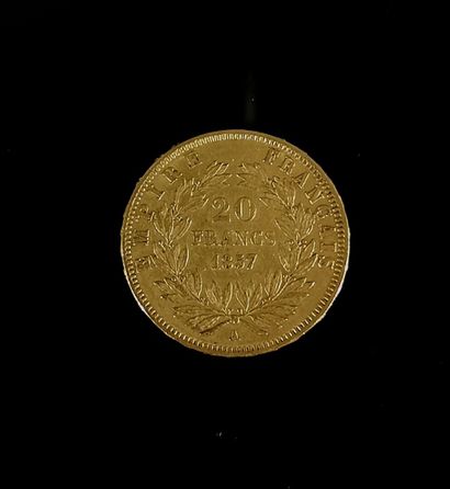 null Ensemble de sept pièces de 20 francs or, Marianne et Napoléon III tête nue.

45,18...