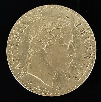 Pièce en or de 10 francs 1867 Napoléon III....