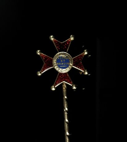 null Gold and enamel tie pin, probably for the order of Gregory the Great, "Probe...