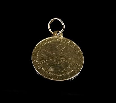 null Yellow gold religious medal.

2.43 grams, 18K, 750°/00