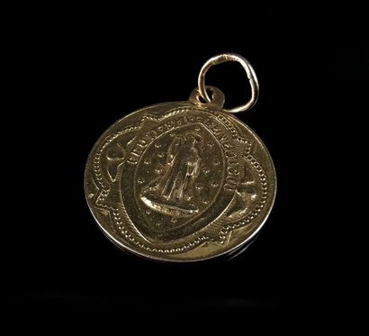 null Yellow gold religious medal.

2.43 grams, 18K, 750°/00