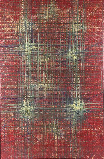 null Wilmer HERRISON (born 1978). 

Abstraction in red.

Oil on canvas signed on...
