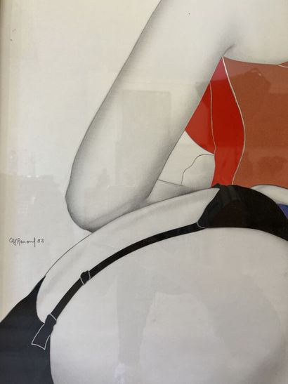 null Georges RENOUF (1948).

Woman seen from behind.

Collage and pencil on paper.

H_63.5...
