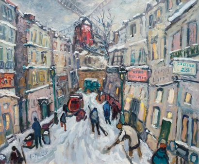 null Charles MALLE (born in 1935). 

Paris, rue Tholozé, Montmartre. 

Oil on canvas,...