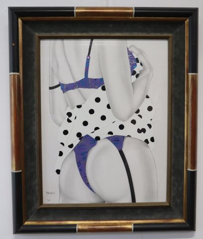 null Georges RENOUF (1948).

Skirt with dots raised.

Collage and pencil on paper.

H_63,5...