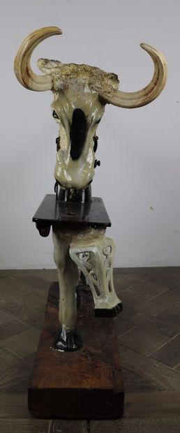 null Contemporary school.

Surrealist animal.

Sculpture in the shape of a goat made...