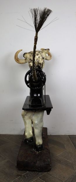 null Contemporary school.

Surrealist animal.

Sculpture in the shape of a goat made...